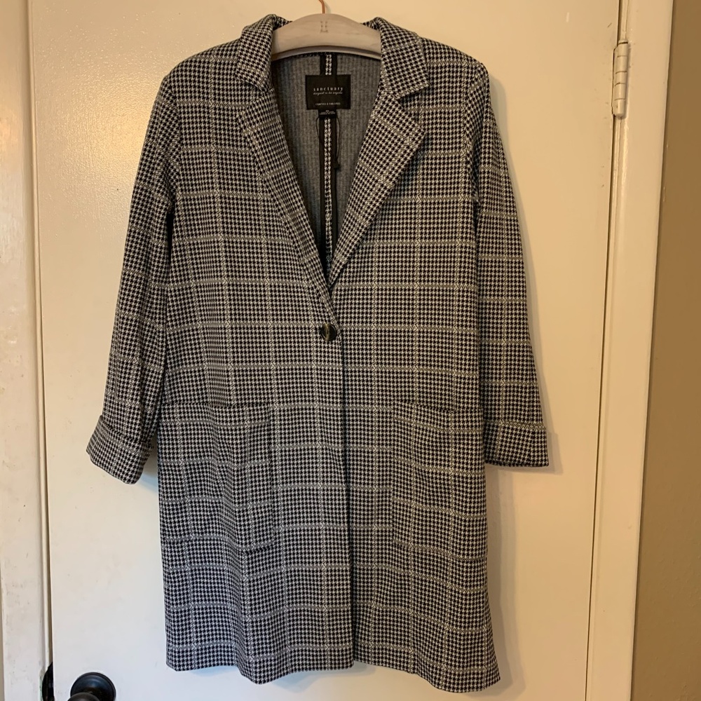 NWT Sanctuary plaid city oversize knit blazer - Picture 2 of 4